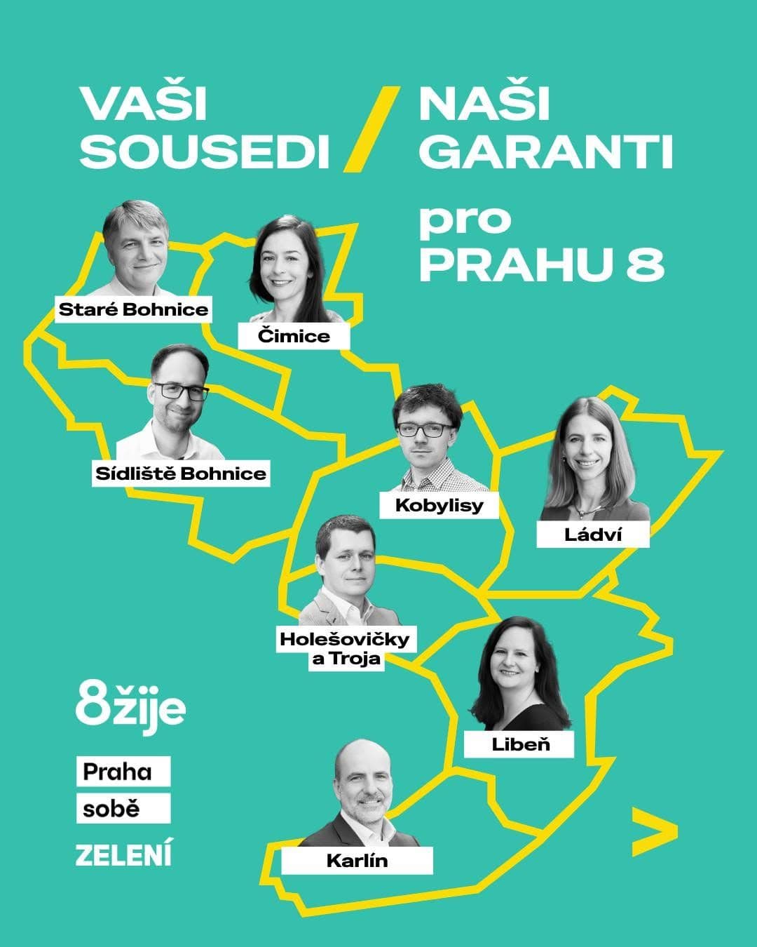 Ilustrace k článku: 8 čtvrtí, 8 garantů. Praha 8 se má řešit zblízka